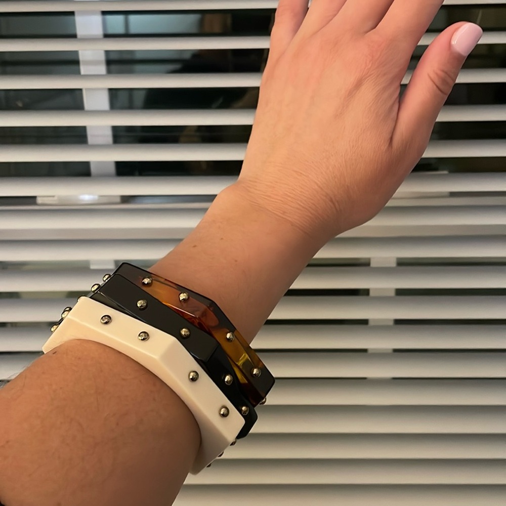 Acrylic bangles, set of three